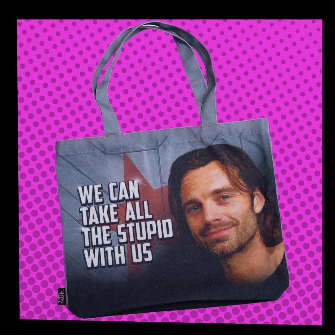 Hot Soldier Tote Inspired by Sebastian Stan Characters Like Bucky Barnes the Winter Soldier - Etsy