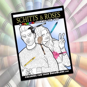 Schitt's Creek Inspired Colored Pencils & Coloring Pages Gift