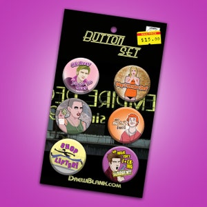Empire Records inspired six button set