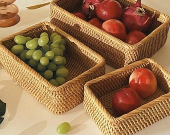 Panier en rotin naturel tressé à la main, polyvalent