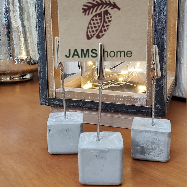 Concrete Cubed Place Card, Place Holder, Table Setting, Picture Holder Wedding Party