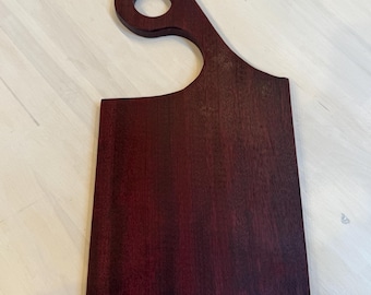 Double Sided Live Edge Exotic Purple Heart Purpleheart Hook Handle Cutting Board Charcuterie Board. Oiled Natural Wood Cheese Board