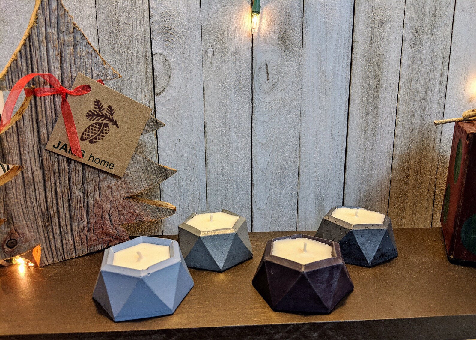 Hand Poured Concrete Votive With Soy Candle Etsy