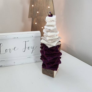 Bead Topped Hand Felted Christmas Tree with Reclaimed Wood Base.