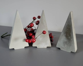 Concrete Christmas tree - Light Gray Modern Christmas tree decor, Slight Flecks of Silver or Gold