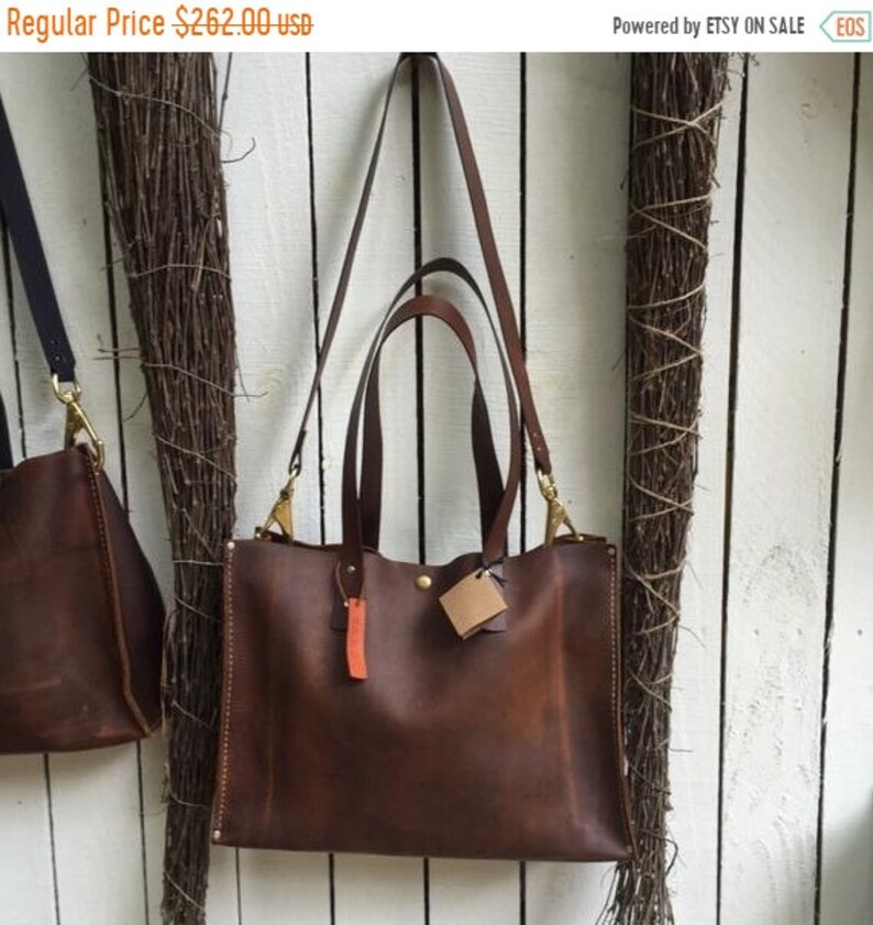 leather business tote