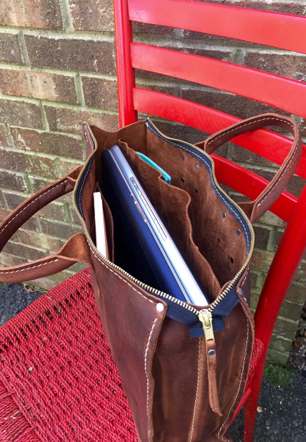 Soft Leather Business Tote Leather Laptop Bag Business Bag Etsy