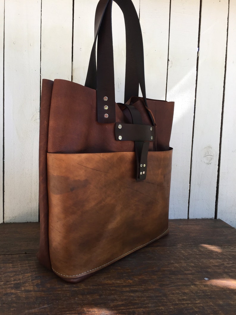 oversized brown leather bag