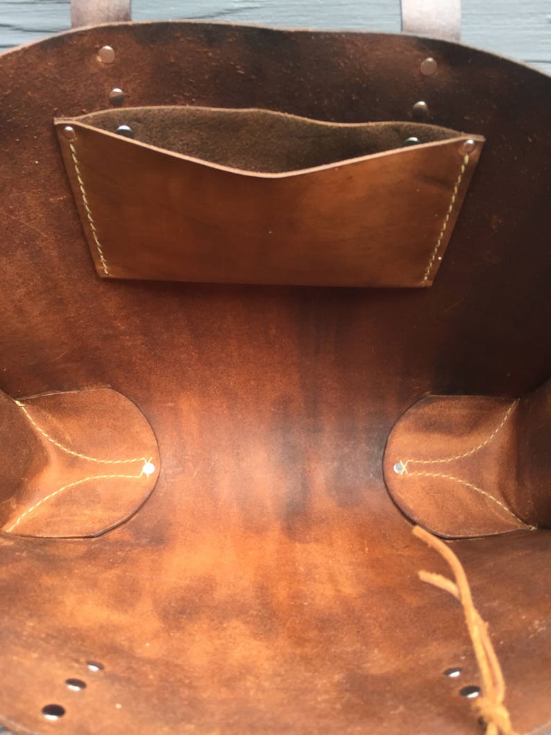 Distressed Leather Tote Distressed Leather Oak Tote Leather Etsy