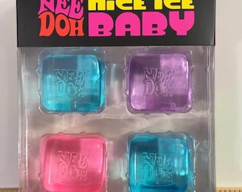 Nice Ice Baby 4 Pack Mini Cubes Squishy Sensory Stress Relief Fidget Toy Authentic