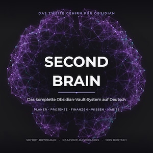 Obsidian Second Brain Template (German) | Vault Complete System: Productivity, Planner, Finances, Habits & Knowledge | Digital Download