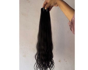 Raw Unprocessed Indian Human Hair Extensions – Natural Wavy , Virgin Hair , Sew-in Hair -2 Bundles ( 200 gm )