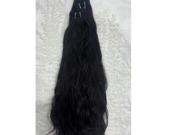 Raw Indian Wavy Hair Bundle - Unprocessed hair , Natural Black Human Hair Extensions - 300 gm