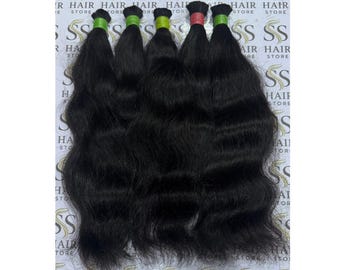 Natural Wavy Indian Hair Bundles | Dark Brown Virgin Remy Extensions