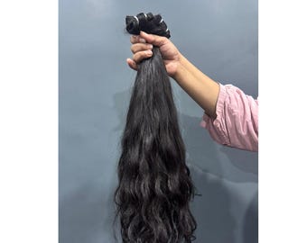 Raw Unprocessed Indian Human Hair Extensions – Natural Wavy , Virgin Hair , Sew-in Hair -3 Bundles