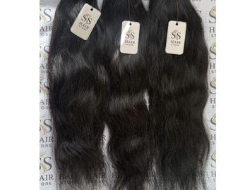 Raw Indian wavy Hair Bundle | 100% Human Extension, Natural Black Virgin Hair | Perfect for wig making