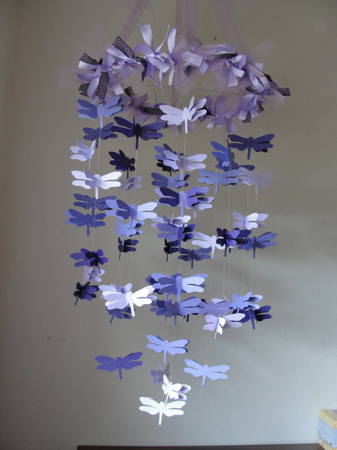 Purple Chandelier Dragonfly Crib Mobile Etsy