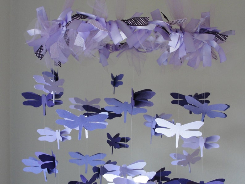 Purple Chandelier Dragonfly Crib Mobile Etsy