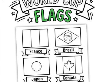 World Cup 2026 Flags Coloring Pages, Soccer Activity Book, 48 Countries (PDF Download)