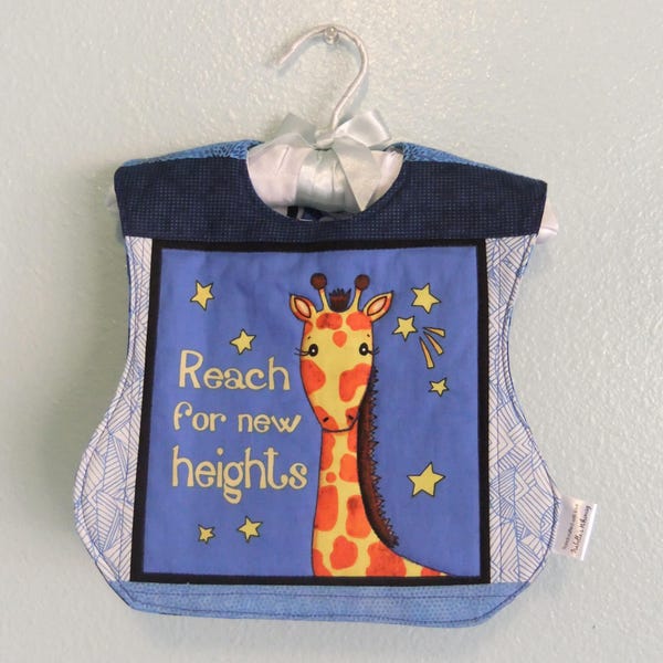 Gift for Baby or Toddler, Giraffe Bib with inspirational saying, gender neutral baby and toddler, Giraffe theme gift boy or girl