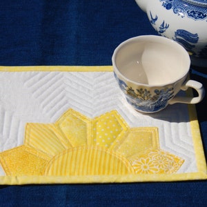 Mug Rug PATTERN, Yellow Sunshine, A Pinterest Favorite for Quilters with over 1.6K pins, Gifts to make for mom, Best Selling Original Design image 2