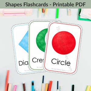 Fiszki z kształtami dla dzieci | Karty do nauki kształtów | Przedszkole i żłobek EYFS do druku w formacie PDF