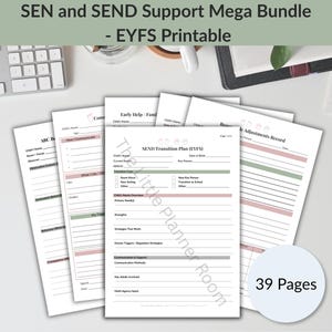 特別支援教育（SEN）および特別教育ニーズ（SEND）支援メガバンドル｜30種類以上のEYFSフォーム｜行動、支援、コミュニケーション、早期発見、教育、外部機関。