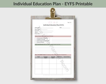 Individual Education Plan IEP | EYFS Send Support Template | Senco Planning Document | SMART Targets | Printable Pdf