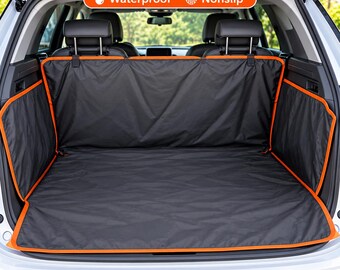 Waterproof Car Trunk Liner with Side Flaps, Non-Slip Vehicle Cargo Protector, Quilted Pet Travel Mat for SUVs and Trucks