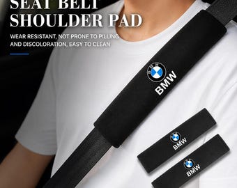 BMW Seat Belt Shoulder Pads: Soft Leather-Look Cushion (2PCS)