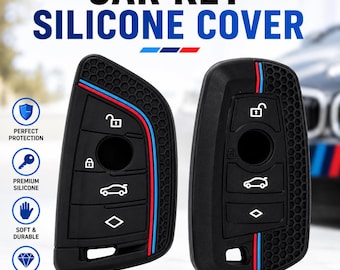 BMW Silicone Car Key Case Cover: 4-Button Fob Protector, Soft Shell Accessory