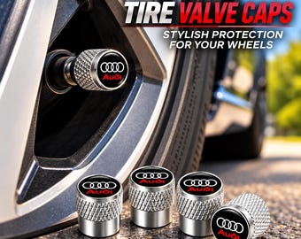 Aluminum Tire Valve Caps, Textured Metal Wheel Covers (4PCS)