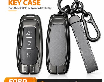 Leather Key Fob Cover for Ford Fusion Mondeo Mustang F150 Explorer Edge