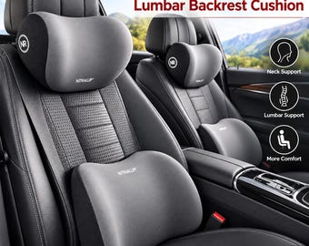 Ergonomic Car Neck and Lumbar Support Cushion Set, Memory Foam Driving Comfort