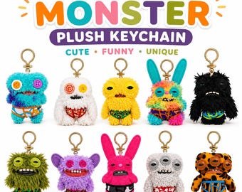 Funny Monster Plush Keychain, Soft Cuddly Bag Charm, Quirky Collectible Toy