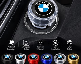 BMW Car Cigarette Lighter Socket Dust Cover Cap with Logo, Power Outlet Plug, Interior Trim Auto Accessory