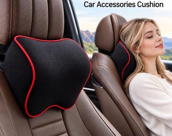 Memory Foam Car Neck Support Pillow, Adjustable Headrest Cushion (Washable Cover)