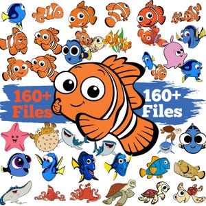Alla ricerca di Nemo e Dory SVG (Png, Svg, Pdf) Nemo Pesce Svg, Dory Svg, ispirato Disney, file di taglio Cricut / download digitale