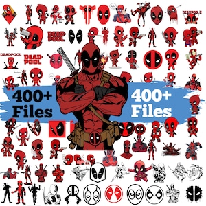 Paquete SVG de Deadpool, superhéroe PNG, Deadpool bebé SVG, imágenes prediseñadas de Deadpool, Cricut y silueta, archivos de corte vectorial digital, descarga instantánea
