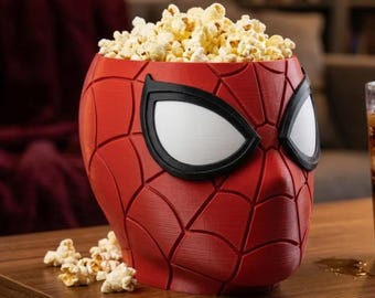 スパイダーマン ポップコーン＆キャンディボウル – マルチカラー 3Dプリント スナックホルダー