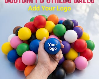 50 Custom PU Stress Balls – Slow Rebound, Soft Touch, Multiple Sizes & Colors