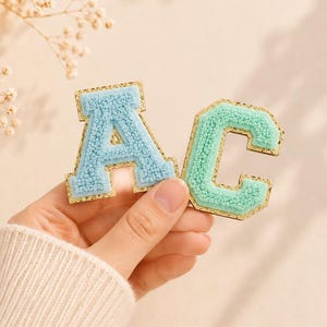 6cm Self Adhesive Letter Patch, Colorful Chenille Alphabet Patch A-Z, DIY Name Patch for Clothes, Bags, Hats & Crafts