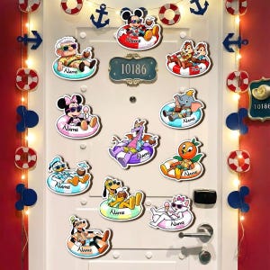 Disney Cruise Türmagnet Benutzerdefinierte Pool Float Figment Stitch, personalisierte Mickey Minnie Orange Vogel Dekor, Sommer Kabine Geschenkset 2026