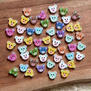 10 boutons en bois en forme d'oursons en peluche pour enfants, animaux, vêtements, couture, loisirs créatifs, décoration, boutons de dessins animés, scrapbooking, oursons mignons