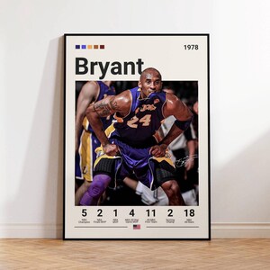 Kobe Bryant Poster, Los Angeles Lakers Basketball Print, Basketball Gifts, NBA Player Poster, Basketball Wall Art, Sports Bedroom Posters