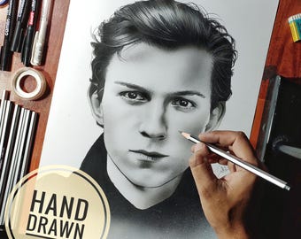 Porträtzeichnung nach Foto, individuelle handgezeichnete Graphitstiftzeichnung, personalisiertes Geschenk für Mama, Papa, Ehefrau, Ehemann, Familie