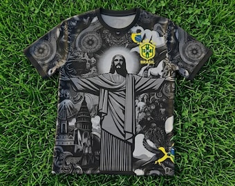 Brazil CBF Soccer Jersey · Christ the Redeemer Edition · Brasil Football Shirt · Sublimation Fan Tee