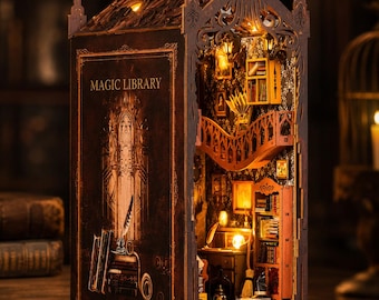 Magische Bibliothek Buch Nook DIY Kit | Fantasy Bücherregaleinsatz, Dark Academia Decor