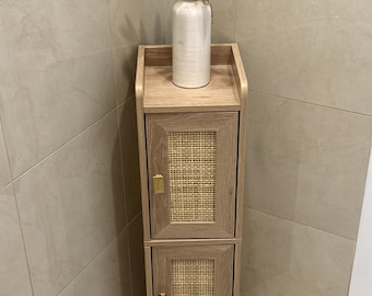 Narrow Bathroom Cabinet Toilet Paper Storage Cabinet for Small Spaces