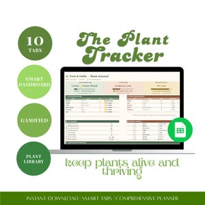 Pflanzenpflege-Tracker (Google-Tabellenvorlage) | Spielerischer Zimmerpflanzenplaner | Ratgeber mit 150 Tipps zur Pflanzenpflege | Bewässerungsplan-Tabelle